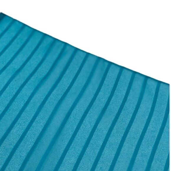 Turquoise Blue Striped Sheer Scarf 1990s - Picture 2 of 8